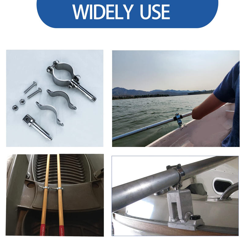 smartmarine 2X 316 Stainless Steel Clamp on Oarlocks or Rowlocks,Boat Oarlock Socket Marine Yacht