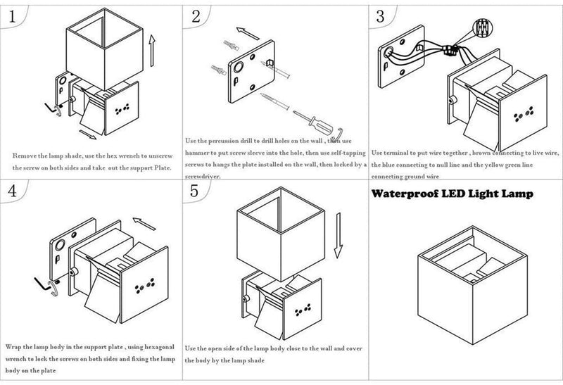 TAIYH Modern LED Wall Lamp - Wall Washer 12V, Adjustable Beam Angle Design, IP65 Waterproof Outdoor/Indoor Light for Hallway Living Room, Warm Light