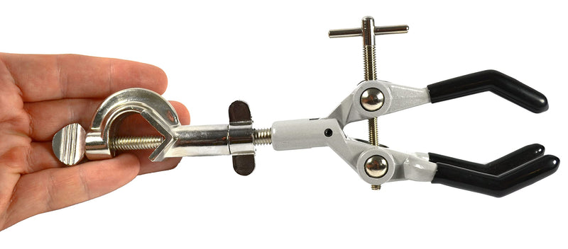 EISCO CH0688 Labs Clamp Retort, 3 PVC Coated Prongs (Opens to 90mm in Dia.) with Boss Head (Pack of 2) 2 Pack