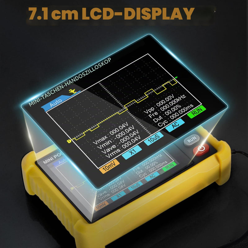 Oscilloscope AP-250K - 2.8 Inch TFT Handheld Digital Oscilloscope Portable Oscilloscope for the Automotive Industry, 2.5 MS/s High Sampling Rate, 250 kHz Bandwidth, Trigger Function Auto/Nomal/Single