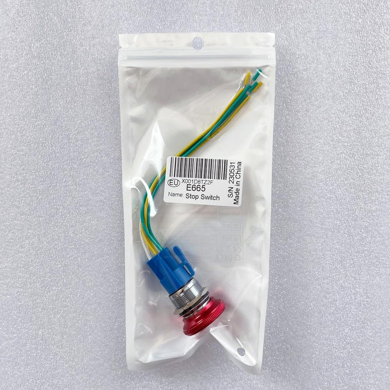 Gebildet 22mm Stainless Steel Metal Locking Emergency Stop Push Button Switch 12-220V 3A 2NO 2NC with Metal 2NO/2NC Connector Plug