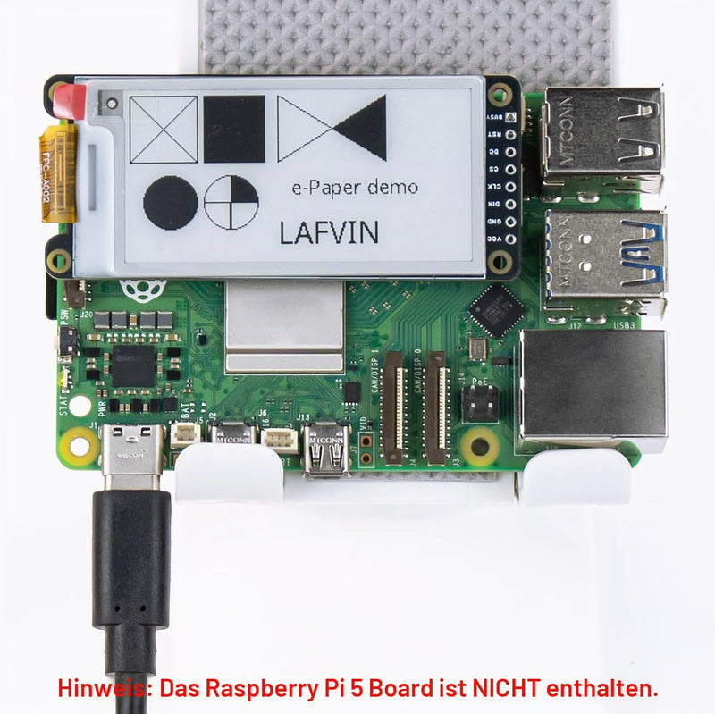 LAFVIN 2.13 inch E-Ink Paper HAT Display Module Electronic Whiteboard NVMe M.2 SSD PCIe Compatible with Raspberry Pi 5/4B/3B+/3B/2B/A+/Zero W//Zero 2 W