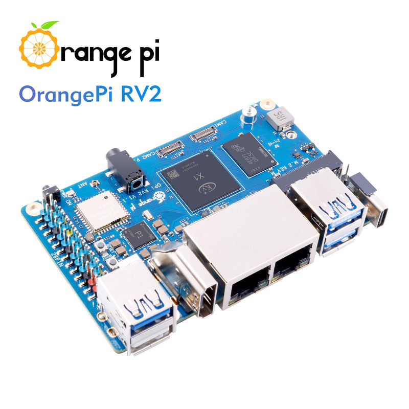 Orange Pi RV2 4GB RAM LPDDR4X RISC V 8 Core 2Tops Al Arithmetic Power Development Board, Wi-Fi 5+BT 5 with BLE Support Single Board Computer Run Ubuntu24.04 (4GB)