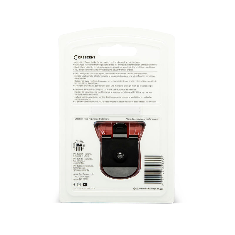 Crescent Lufkin 1-3/16" x 25' CONTROLTOUCH NITE EYE™ Tape Measure | L1025CB-02 25' Tape Measure