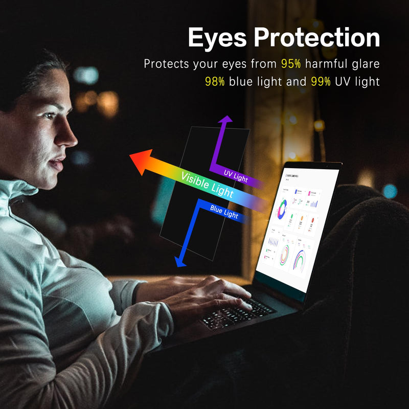 Laptop Privacy Screen 15.6 Inch 16:9 Aspect Ratio, Laptop Screen Privacy Shield Compatible With Lenovo Hp Dell Acer Asus Thinkpad Envy Xps, Removable Anti Glare Blue Light Computer Filter Protector Laptop 15.6 Inch 16:9