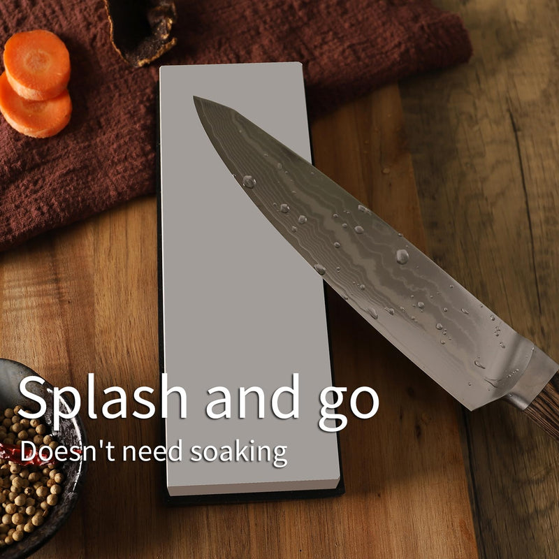 Whetstone Knife Sharpening Stone Medium Grit #2000, Strong grinding power, Splash and go, Cuts fast, Not clog, Whetstone knife sharpener, Sharpening Stones for Knives #2000 Grit