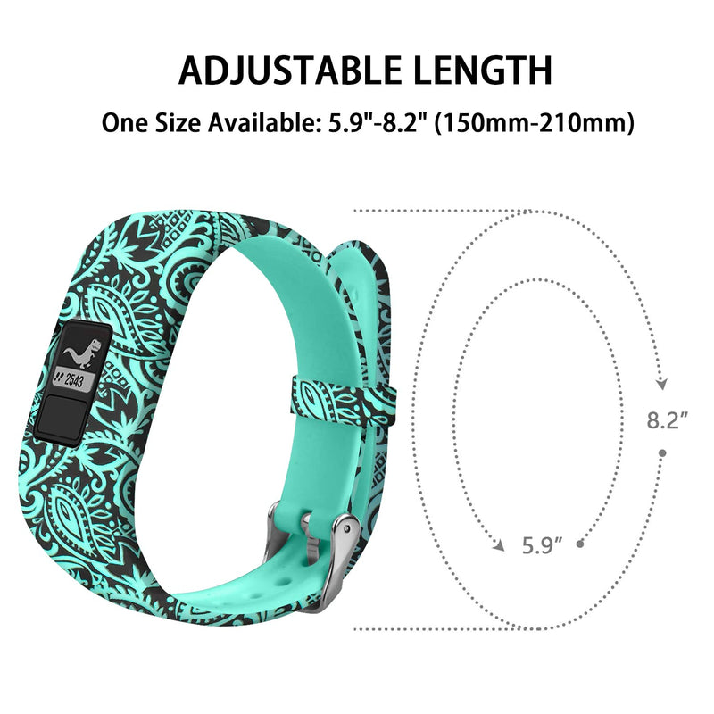 Bands Compatible for Garmin Vivofit JR Bands Vivofit JR 2 Bands/vivofit 3 Bands Accessories Replacement Watchbands Starp for Kids Boys Girls Women with Metal Secure Clasp for Garmin Vivofit 3 JR,3PCS Teal&Teal & Black&Teal & Lavender