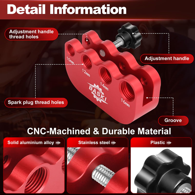 Baski Spark Plug Gap Tool, Universal Spark Plug Gapper Gapping Tool for Most 10mm 12mm 14mm 16mm Thread Spark Plugs