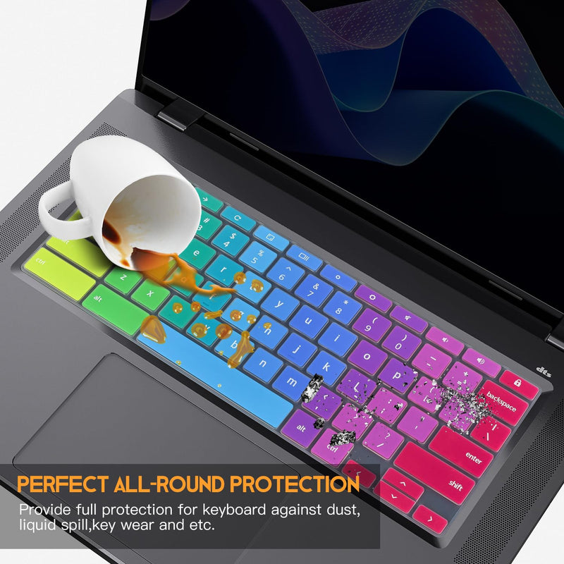 CaseBuy Keyboard Cover for 2024 Acer Chromebook Plus 314 514 CB314-4HT CB514 CBE574 14", Acer Chromebook Plus 515 CB515 CBE595 15.6", Acer Chromebook Plus 516 CBG516 16" Laptop -Rainbow Rainbow