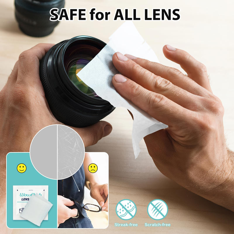 200 Count Lens Wipes for Eyeglasses, Eyeglass Lens Cleaning Wipes Pre-moistened Individually Wrapped Sracth-Free Streak-Free Eye Glasses Cleaner Wipes for Sunglass, Camera Lens, Goggles 200 Count