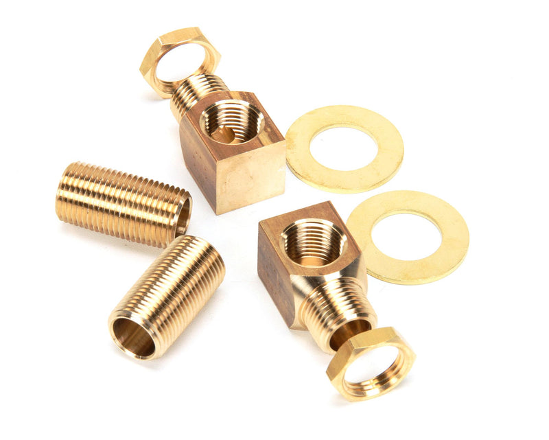 T&S Brass B-0230-K Installation Kit for B-0230 Style Faucets. Two short elbows, nipples, lock nuts and washers that provide 1/2" NPT male inlet and outlet when assembled
