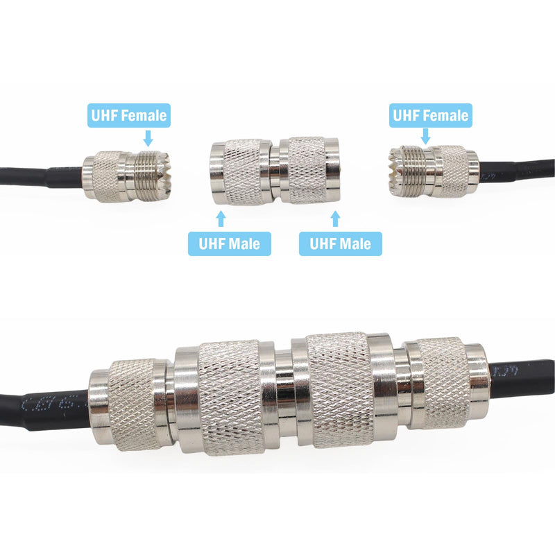 UHF Male to Male Connector 4-Pack, PL259 UHF Male Coax Connector Adapter for CB Ham Radio Antenna, Coaxial Cable, SWR Meter, LMR, LAN, CCTV System