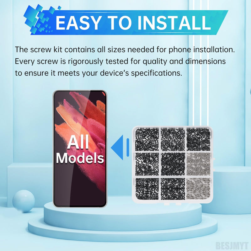 for Samsung Galaxy Mobile Phone Full Complete Black Screws Replacement Kit for All Models A13 S24 Note Plus Ultra Internal Screw Fix Inner Parts