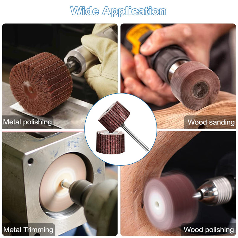 Pack of 18 flap sanders, flap sanders for drills, 80-120-180 grit sanding attachment for cordless screwdrivers, grinding stone, ball head grinder with 3 x 5.2 mm connecting rod, for rust removal, polished (18) 18