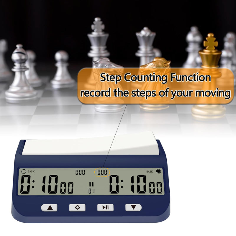 Digital Chess Clock Timer, 5-in-1 Multifunction Portable Competition Specific Chess Timer, Professional Board Game Timer with Bonus & Delay Count Down up ON Off Alarm