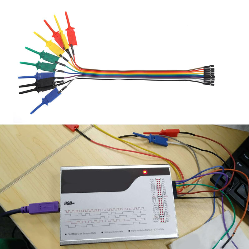 Create idea 10PCS Logic Analyzer Test Hook Clip Grabber Jumper Wires & Interface Pins SOIC IC Test Hook Clip Jumper for Precision Circuit Testing/Power Supply Testing