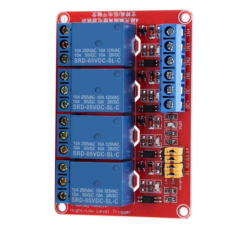 Keenso 4 Channel Relay Module Relay Card with Optocoupler Low Trigger Expansion Card for 5V/12V/24V (12v)