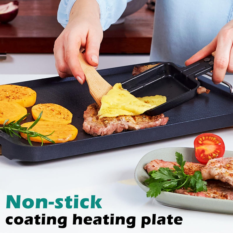 Cusimax Stove Top Griddle, Non-Stick Pancake Griddle, Flat Top Grill for Gas Stove/Charcoal Grills/Smokeless Grills/Outdoor Grill or Campfire, Aluminum, Dishwasher Safe, 14.96" x 8.66" 14.96 x 8.66