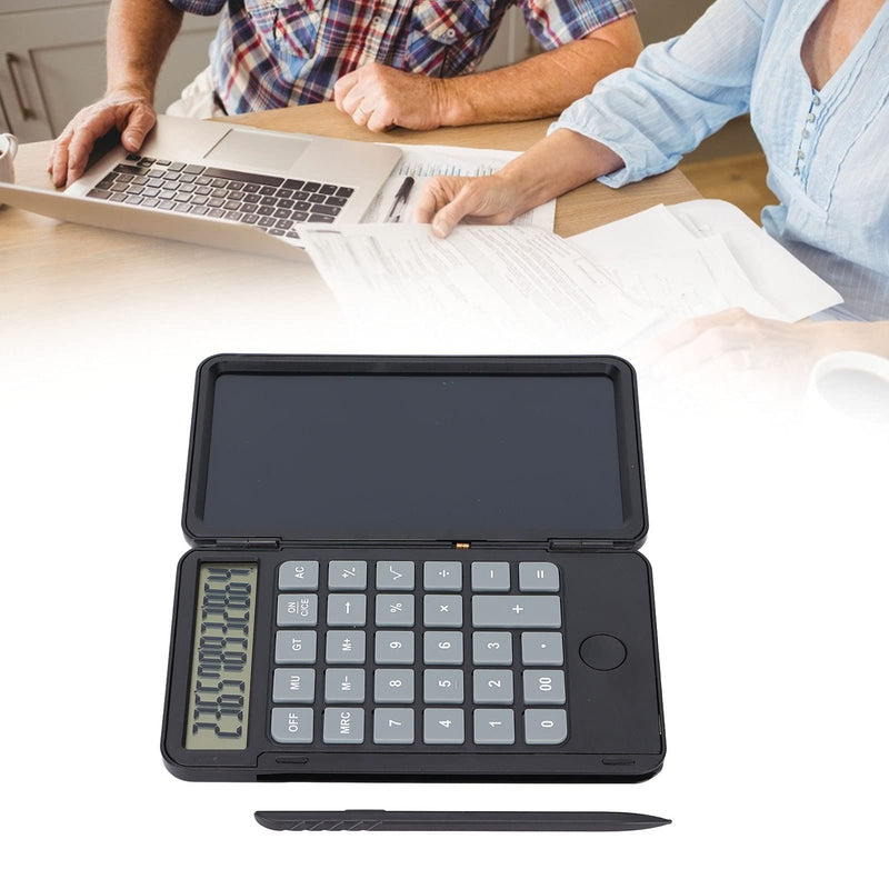 Calculator with Notepad, Portable Desk Calculator with Writing Pad, 6.5in LCD Display, Rechargeable Scientific Calculator for Office, Business and Home (Black) Black