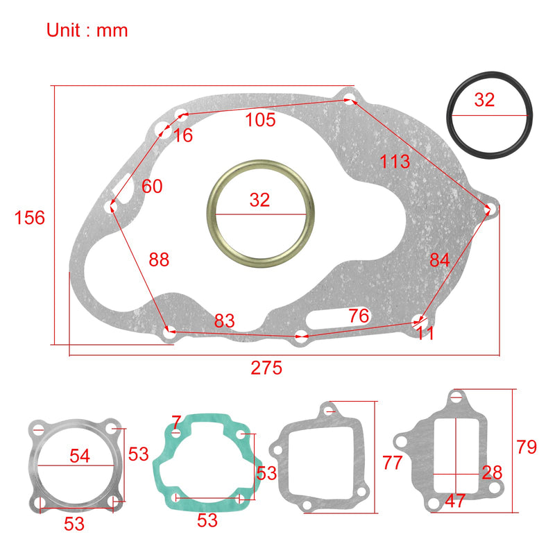 FLYPIG Engine Gasket Set Kit Fit for Yamaha PW80 PW PW 80 PY80 80cc 1983-2006 Pit Dirt Bike Moedel Year