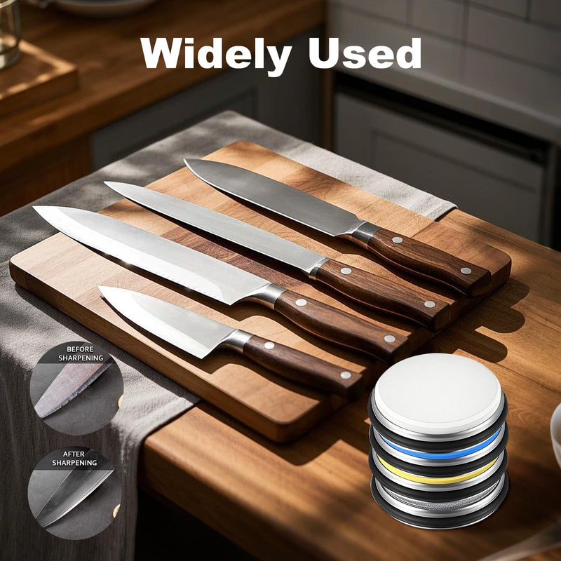 4-Replacement Grinding Discs for Rolling Knife Sharpener, #400 Diamond, #1000 & #3000 Fine, #6000 Finer Disc for Kitchen Knives and Outdoor Use