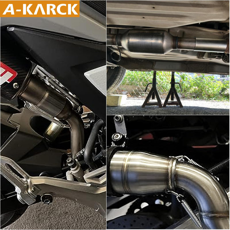 A-KARCK Stainless Steel Exhaust Adapter 2" ID to 3" OD, Exhaust Pipe Reducer 3.6" Overall Length ID 2'' to OD 3''