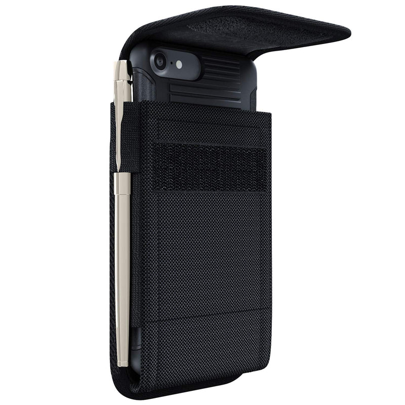 Cell Phone Holster for Samsung Galaxy S23+ Plus S22+ S21+ S20+ 10+, S20 FE, A55 A54 A53 A52 A51 Case with Belt Clip Belt Holder Pouch Carrying Cover (Fits Plus Models with Case on) Black Nylon Large