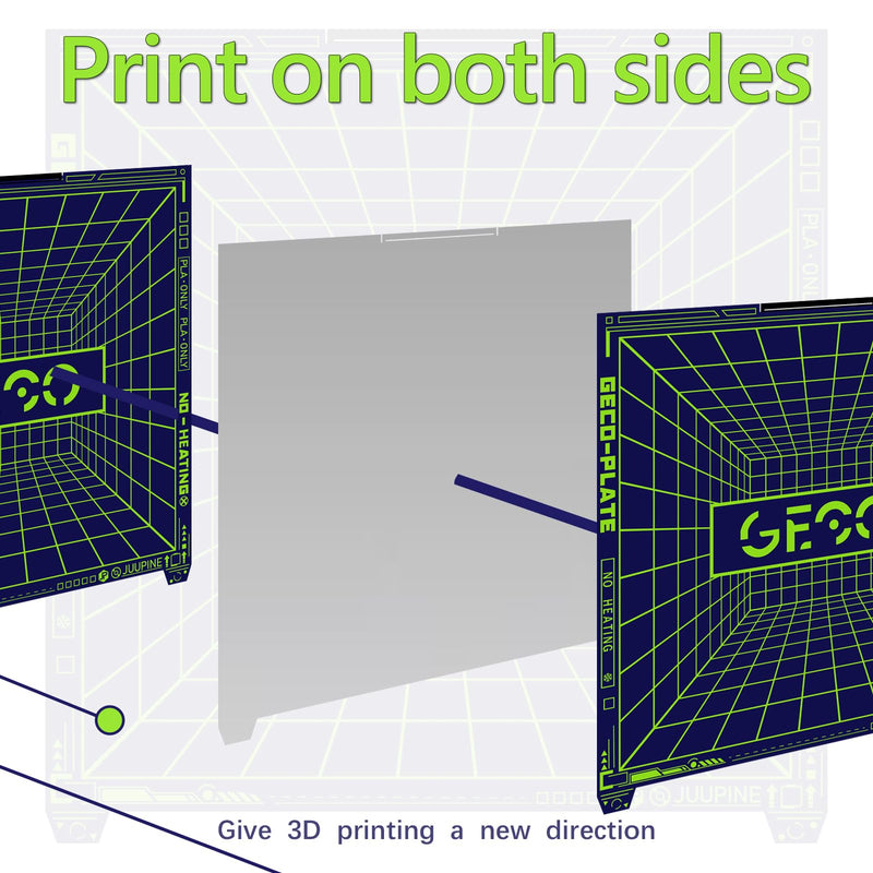 Upgraded K2 Plus Build Plate Geco Plate 370x370mm PLA Cold Printing Super Sticky No Heating Energy Saving Room Temperature Printing Spring Steel Heated Bed for Creality k2 Plus 3D Printer. 370x370mm(for Creality k2 Plus)