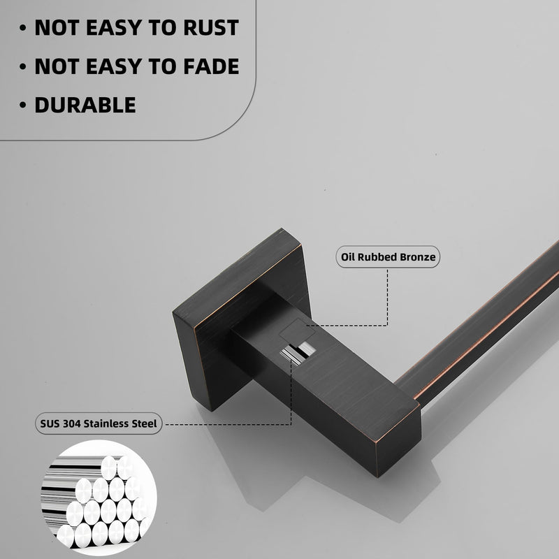 BigBig Home ORB Bathroom Toilet Paper Holder, Toilet Tissue Roll Holders Wall Mounted for Bathroom & Kitchen, Modern Square Style Bronze Style B