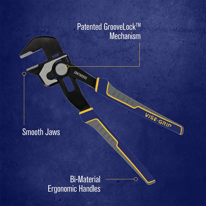 IRWIN VISE-GRIP Adjustable Pliers, Plumbing, Tongue & Groove, 8-Inch (IRHT82635) 8-Inches