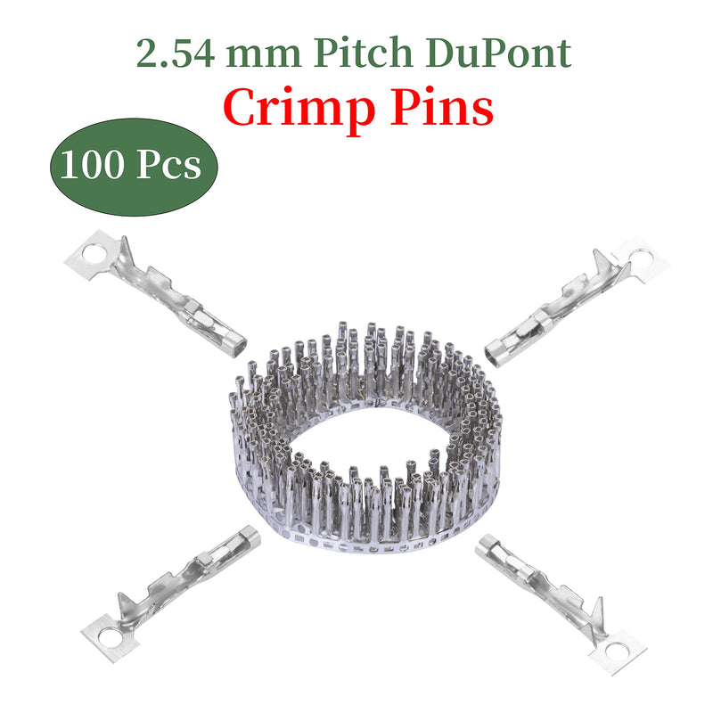 Pzsmocn 100 sets Dupont 2.54 mm pitch 1-pin plug adapter cable connector accessories. 200 pieces 2.54 mm pitch Dupont 1-pin plug housing female socket terminal, crimping pins kit. 1-Pin Female Single Row