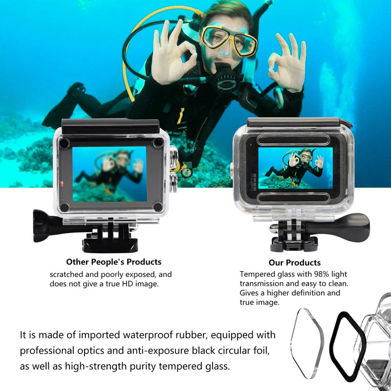Suptig Waterproof Case Protective Housing Underwater Dive Housing for GoPro hero12 hero 11 hero 10 hero 9 Waterproof 196Ft