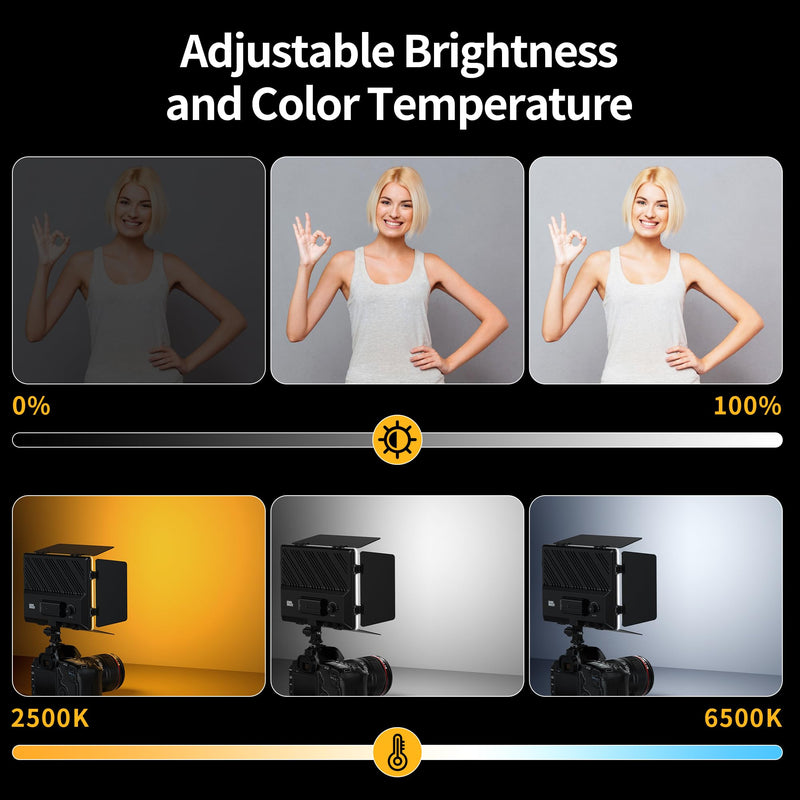 PIXEL Photography Light Camera Video Lighting 20W Bi-Color Dimmable 2500-6500K Led Camera Studio Streaming Lights Photo Video Shooting (Battery Not Included) Black