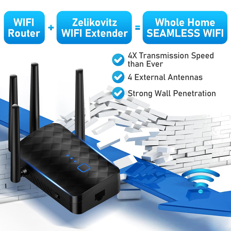 WiFi Extender Signal Booster, Dual Band 5.8GHz&2.4GHz, Covers Up to 10000 Sq.ft, WiFi Repeater 1.2Gbps WiFi Booster with Ethernet Port for Home Office, Made for USA M-97A
