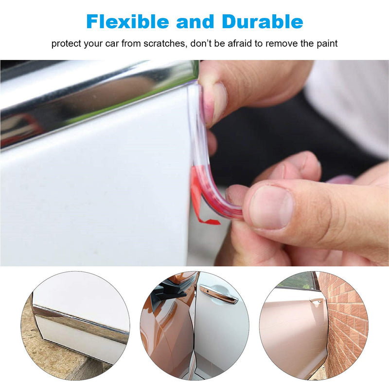 Car Door Edge Guards Clear, 16Ft Rubber Seal Protector U Shape Edge Trim Car Door Edge Protection Fit for Most Car 16Ft(Clear)