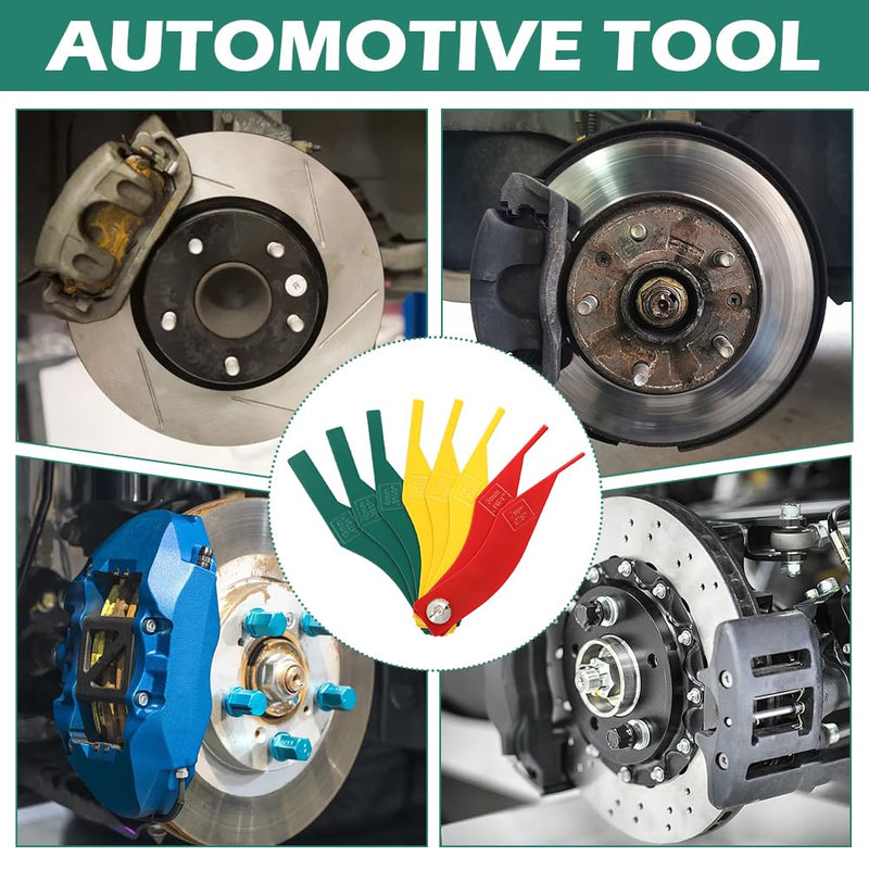 Brake Lining Thickness Gauge, Pack of 8 Brake Pad Gauge, Automotive Brake Pad Measuring Tool, Color-Coded(Color:as Shown) as shown