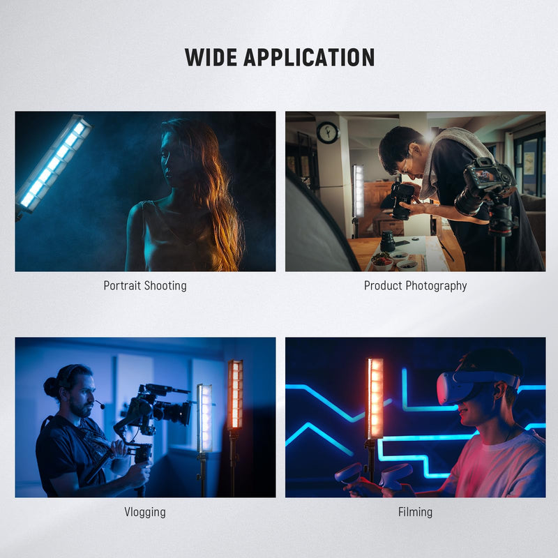 NEEWER Tube Light Grid Softbox Diffuser for BH20B LED Light Stick, Honeycomb Grid Strip Softbox with Diffuser, Carry Bag, Touch Fasteners for Live Stream YouTube TikTok Portrait Product Photos, NS2S