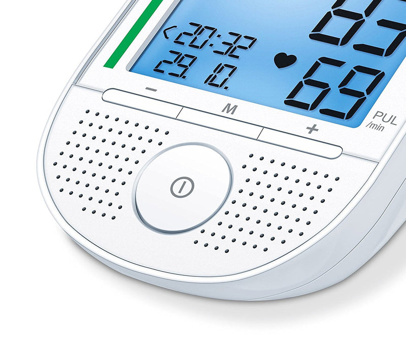 Beurer BM 49 Talking blood pressure monitor (DE, FR, IT, NL) with risk indicator and arrhythmia detection, two user memories with 60 storage locations, notification of application errors