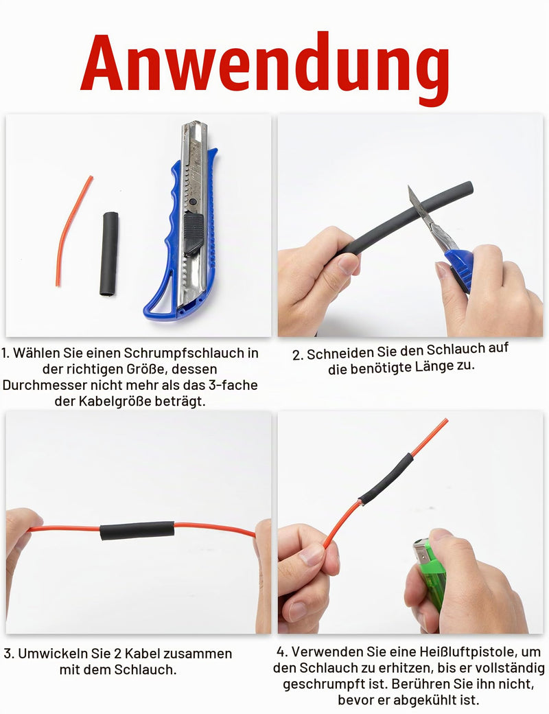3:1 Heat Shrink Tubing 2 m Diameter 7.9/15.4/19.1/30/40 mm | Heat Shrink Tubing Waterproof Heat Shrink Tube with Adhesive Black (Diameter 30 mm 2 m)