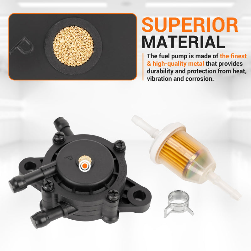 BlueStars 808656 491922 Fuel Pump with Fuel Filter - For BS 691034 692313 808492 Kawasaki 49040-7001 Kohler 24 393 04-S 24 393 16-S Honda 16700-Z0J-003 for GX620 LTX1046VT LTX1050VT Engine Lawn Mower
