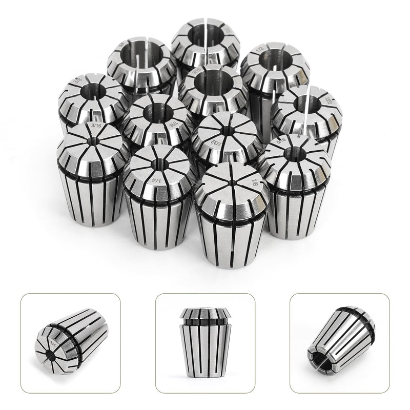 12PCS ER25 Spring Collet Set for CNC Engraving Machine & Milling Lathe Tool Workholding Engraving Collets