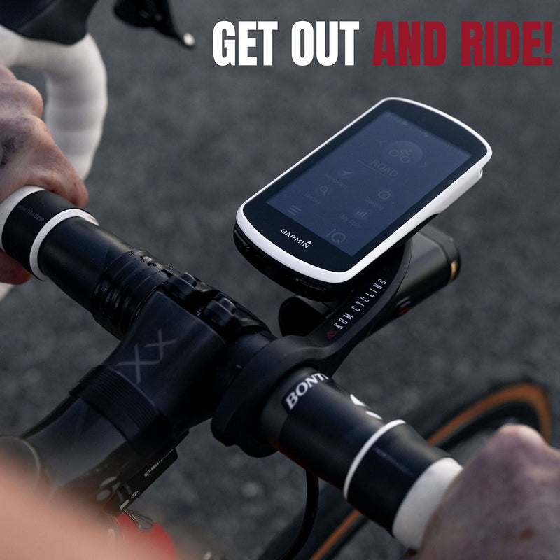 KOM Cycling CM06 Quick Release GoPro Computer Mount for Wahoo and Garmin Bike Computers (Bike Mount Compatible with Edge 1030, Elemnt Roam and others) 1030 Bike Mount compatible with GoPro Accessories Carbon Combo Kit (Includes GoPro Adapter)