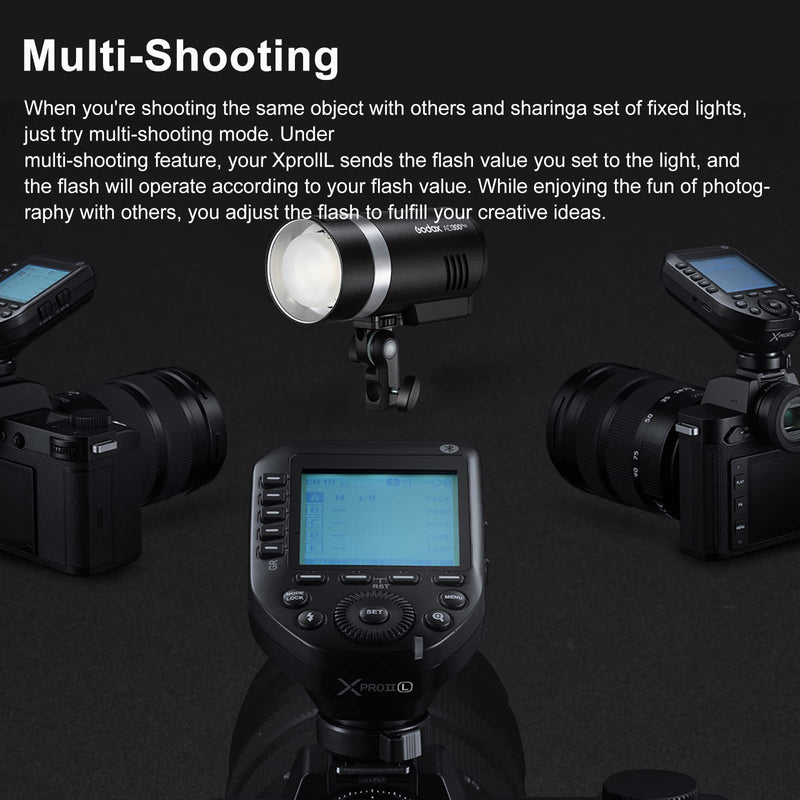 Godox XproII-N TTL Wireless Flash Trigger Transmitter for Nikon [Upgraded] Bluetooth /2.4GHz Wireless Remote/APP Intuitive Operation/Metal hot Shoes