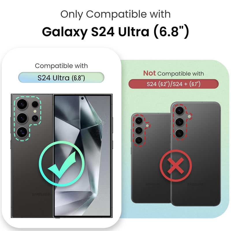 Defencase for Samsung Galaxy S24 Ultra Case, RFID Blocking Galaxy S24 Ultra Wallet Case for Women Men, PU Leather Magnetic Flip Strap Zipper Card Holder Phone Case for Samsung S24 Ultra 6.8", Purple