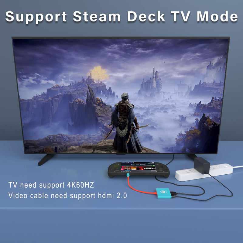Switch Dock Station for Nintendo Switch TV Adapter, Portable Switch TV Docking Station for Nintendo Switch/OLED/Steam Deck with 4K/60Hz, Replacement TV Dock Adapter for Nintendo Switch