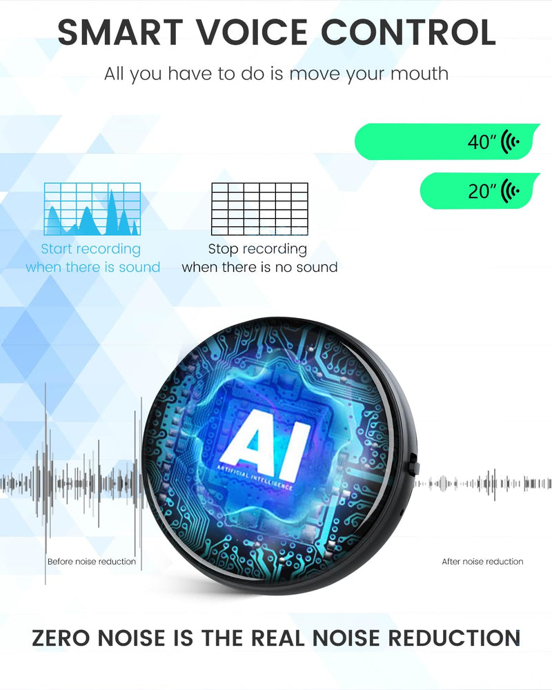 3072Kbps Magnetic Voice Recorder, Audio Recorder with AI-Intelligent Triple Noise Cancellation, 64GB Voice Activated Recorder with 4000Hours Store, Recording Device for Lectures, Meetings, Intervie