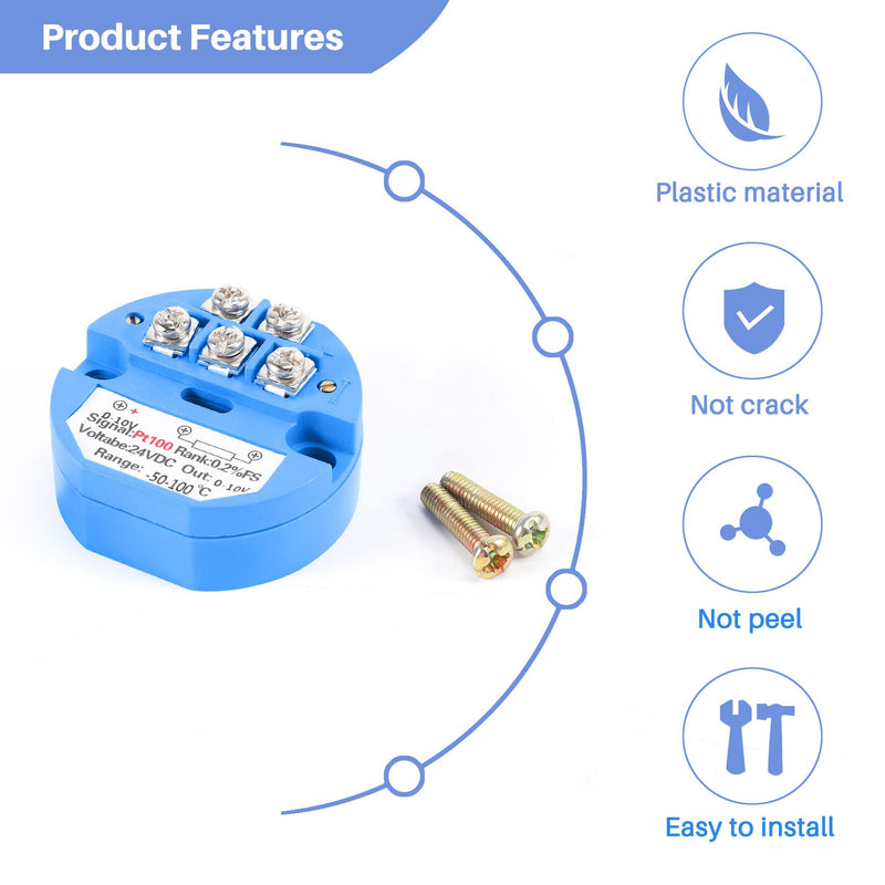 Smallterm RTD PT100 Temperature Transmitter DC24V 50~100 Degree Output 0-10V