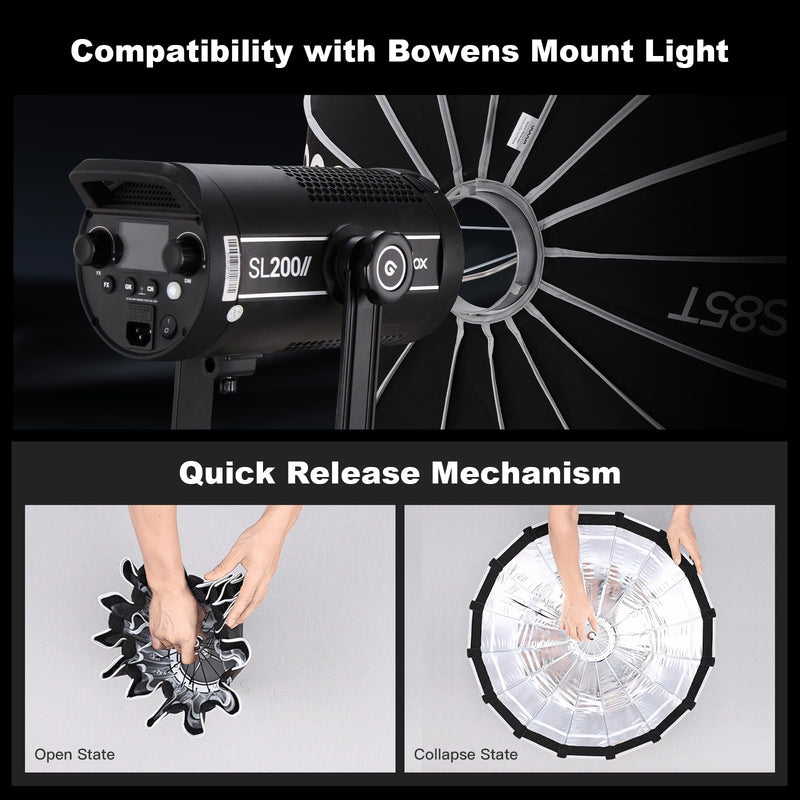 Godox S65T 25.6" 65cm Umbrella Softbox Bowens Mount Quick Release Small Softbox with Diffuser for Photography Shooting Continuous Light Strobe Flash 25.6"