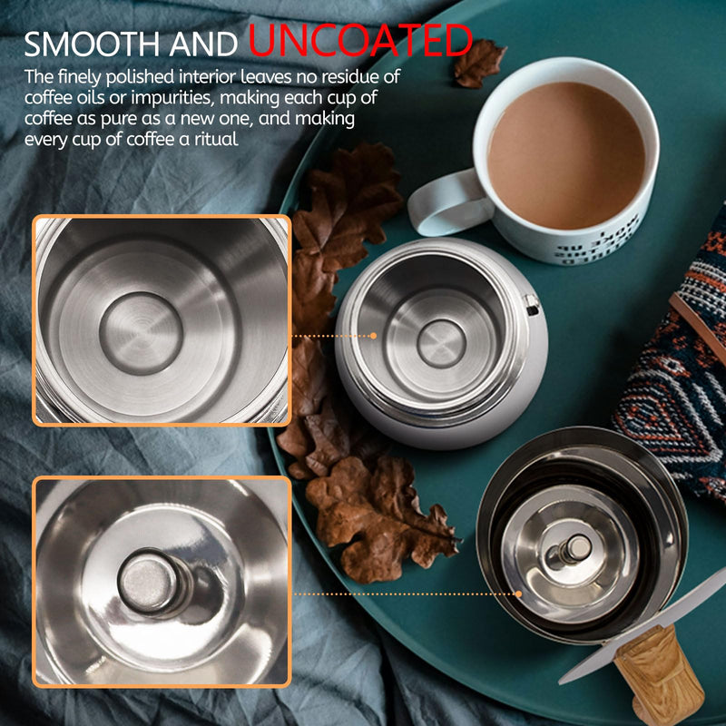 Uncoated 4 Cup Moka Pot 304 Thickened Stainless Steel Coffee Maker Stovetop Espresso Coffeemaker Italian Classic Style Brewing Greca Cafe Mocha Machine for Cafeteras Camping Travel Home 200ml 6.6oz
