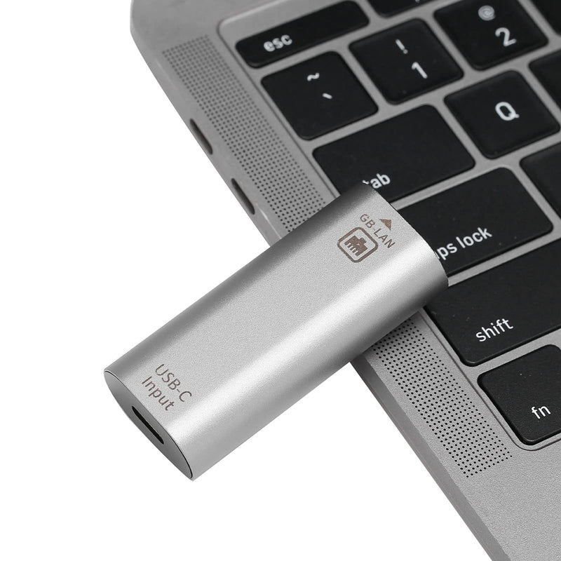 USB C Female to RJ45 Female Ethernet Adapter 10/100 / 1000Mbps No Driver Easily Use Aluminum Alloy Type-C Interface USBC Ethernet Adapter for Phones Computers Tablets.